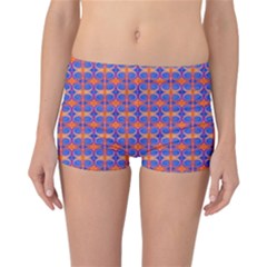 Blue Orange Yellow Swirl Pattern Reversible Boyleg Bikini Bottoms by BrightVibesDesign