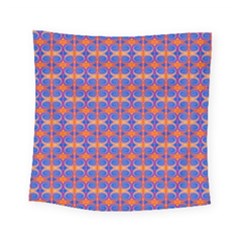 Blue Orange Yellow Swirl Pattern Square Tapestry (small)