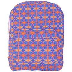 Blue Orange Yellow Swirl Pattern Full Print Backpack by BrightVibesDesign