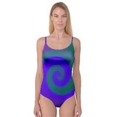 Swirl Green Blue Abstract Camisole Leotard  by BrightVibesDesign