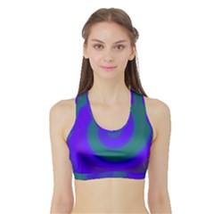 Swirl Green Blue Abstract Sports Bra With Border by BrightVibesDesign