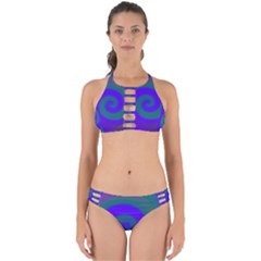 Swirl Green Blue Abstract Perfectly Cut Out Bikini Set by BrightVibesDesign
