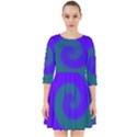 Swirl Green Blue Abstract Smock Dress View1