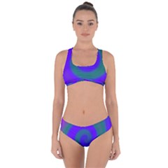 Swirl Green Blue Abstract Criss Cross Bikini Set by BrightVibesDesign