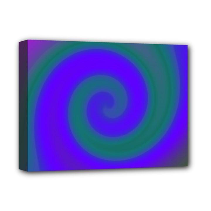 Swirl Green Blue Abstract Deluxe Canvas 16  x 12  