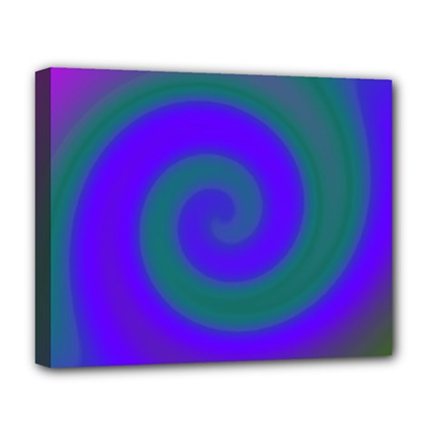 Swirl Green Blue Abstract Deluxe Canvas 20  X 16   by BrightVibesDesign