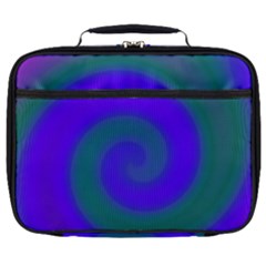 Swirl Green Blue Abstract Full Print Lunch Bag by BrightVibesDesign