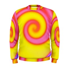 Swirl Yellow Pink Abstract Men s Sweatshirt by BrightVibesDesign