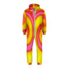 Swirl Yellow Pink Abstract Hooded Jumpsuit (kids) by BrightVibesDesign