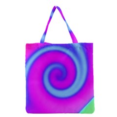 Swirl Pink Turquoise Abstract Grocery Tote Bag