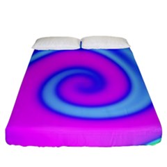 Swirl Pink Turquoise Abstract Fitted Sheet (California King Size)