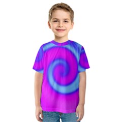 Swirl Pink Turquoise Abstract Kids  Sport Mesh Tee