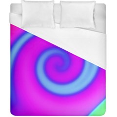 Swirl Pink Turquoise Abstract Duvet Cover (California King Size)