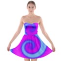 Swirl Pink Turquoise Abstract Strapless Bra Top Dress View1