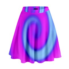 Swirl Pink Turquoise Abstract High Waist Skirt