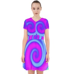 Swirl Pink Turquoise Abstract Adorable in Chiffon Dress