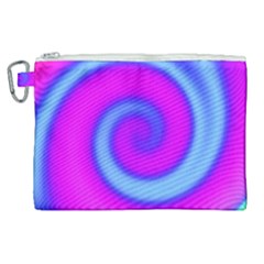 Swirl Pink Turquoise Abstract Canvas Cosmetic Bag (XL)