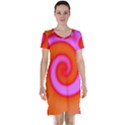 Swirl Orange Pink Abstract Short Sleeve Nightdress View1