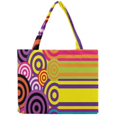 Retro Circles And Stripes 60s Mini Tote Bag