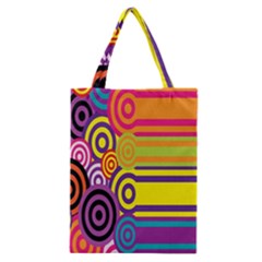 Retro Circles And Stripes 60s Classic Tote Bag