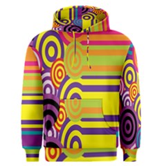 Retro Circles And Stripes 60s Men s Pullover Hoodie