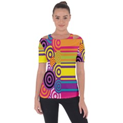 Retro Circles And Stripes 60s Short Sleeve Top