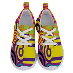 Retro Circles And Stripes 60s Running Shoes