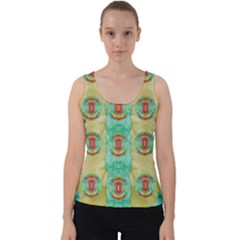 Peace Will Be In Fantasy Flowers With Love Velvet Tank Top by pepitasart