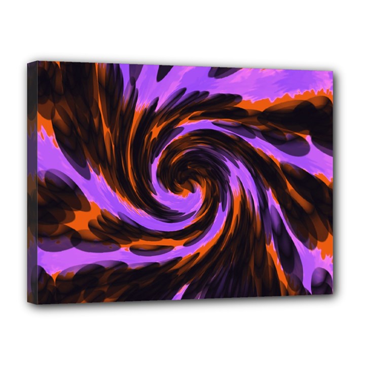 Swirl Black Purple Orange Canvas 16  x 12 