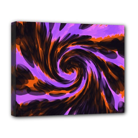 Swirl Black Purple Orange Deluxe Canvas 20  X 16   by BrightVibesDesign