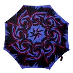 Swirl Black Blue Pink Hook Handle Umbrellas (small) by BrightVibesDesign