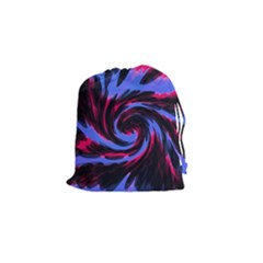 Swirl Black Blue Pink Drawstring Pouches (small)  by BrightVibesDesign