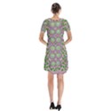 Ivy And  Holm Oak With Fantasy Meditative Orchid Flowers Short Sleeve V-neck Flare Dress View2