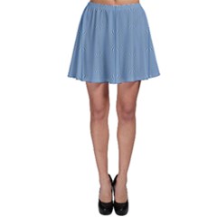 Mod Twist Stripes Blue And White Skater Skirt by BrightVibesDesign