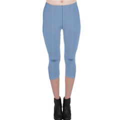 Mod Twist Stripes Blue And White Capri Leggings 