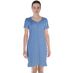 Mod Twist Stripes Blue And White Short Sleeve Nightdress