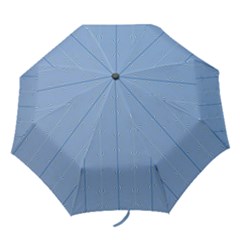 Mod Twist Stripes Blue And White Folding Umbrellas