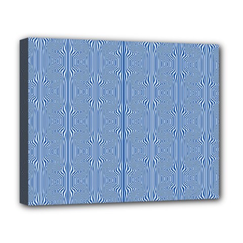 Mod Twist Stripes Blue And White Deluxe Canvas 20  x 16  