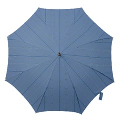 Mod Twist Stripes Blue And White Hook Handle Umbrellas (small) by BrightVibesDesign