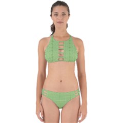 Mod Twist Stripes Green And White Perfectly Cut Out Bikini Set by BrightVibesDesign