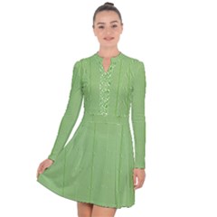 Mod Twist Stripes Green And White Long Sleeve Panel Dress by BrightVibesDesign