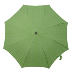 Mod Twist Stripes Green And White Hook Handle Umbrellas (small) by BrightVibesDesign