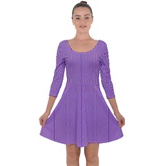Mod Twist Stripes Purple And White Quarter Sleeve Skater Dress by BrightVibesDesign