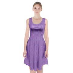 Mod Twist Stripes Purple And White Racerback Midi Dress by BrightVibesDesign