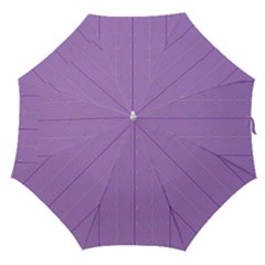 Mod Twist Stripes Purple And White Straight Umbrellas by BrightVibesDesign