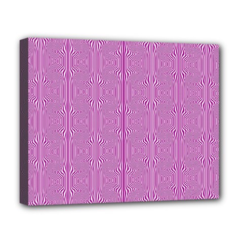 Mod Twist Stripes Pink And White Deluxe Canvas 20  X 16   by BrightVibesDesign