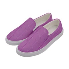 Mod Twist Stripes Pink And White Women s Canvas Slip Ons by BrightVibesDesign