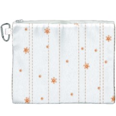 Background Salmon Pink White Motive Canvas Cosmetic Bag (xxxl)