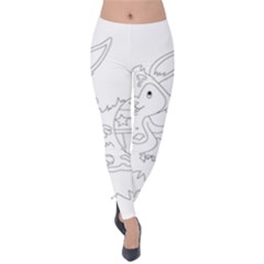 Coloring Picture Easter Easter Bunny Velvet Leggings