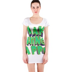 Act Do Text Make Tackle Implement Short Sleeve Bodycon Dress by Sapixe